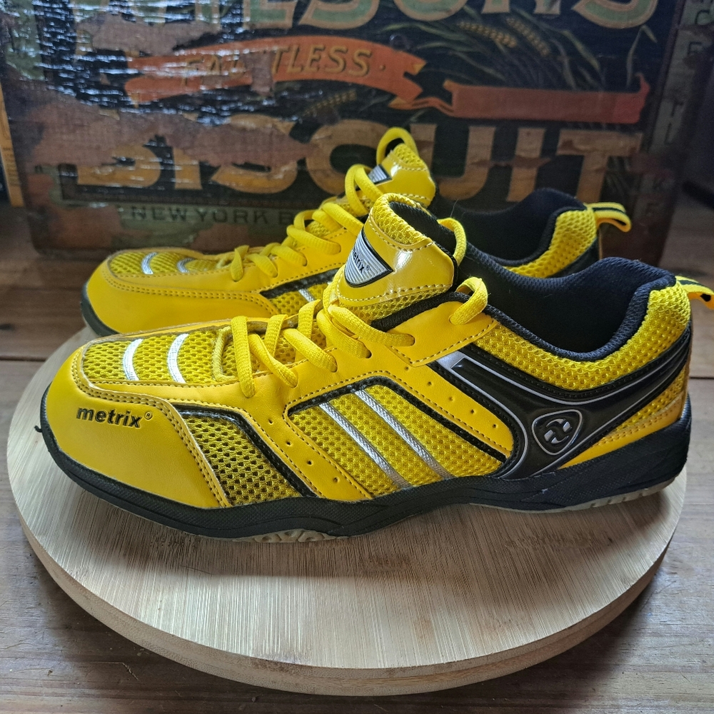 Indoor Court Shoes Women's 8.5 EU40 Yellow Non-Marking Pickleball Squash Metrix